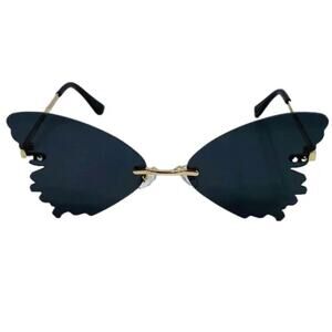 6074 | Black Butterfly Rimless Sunglasses